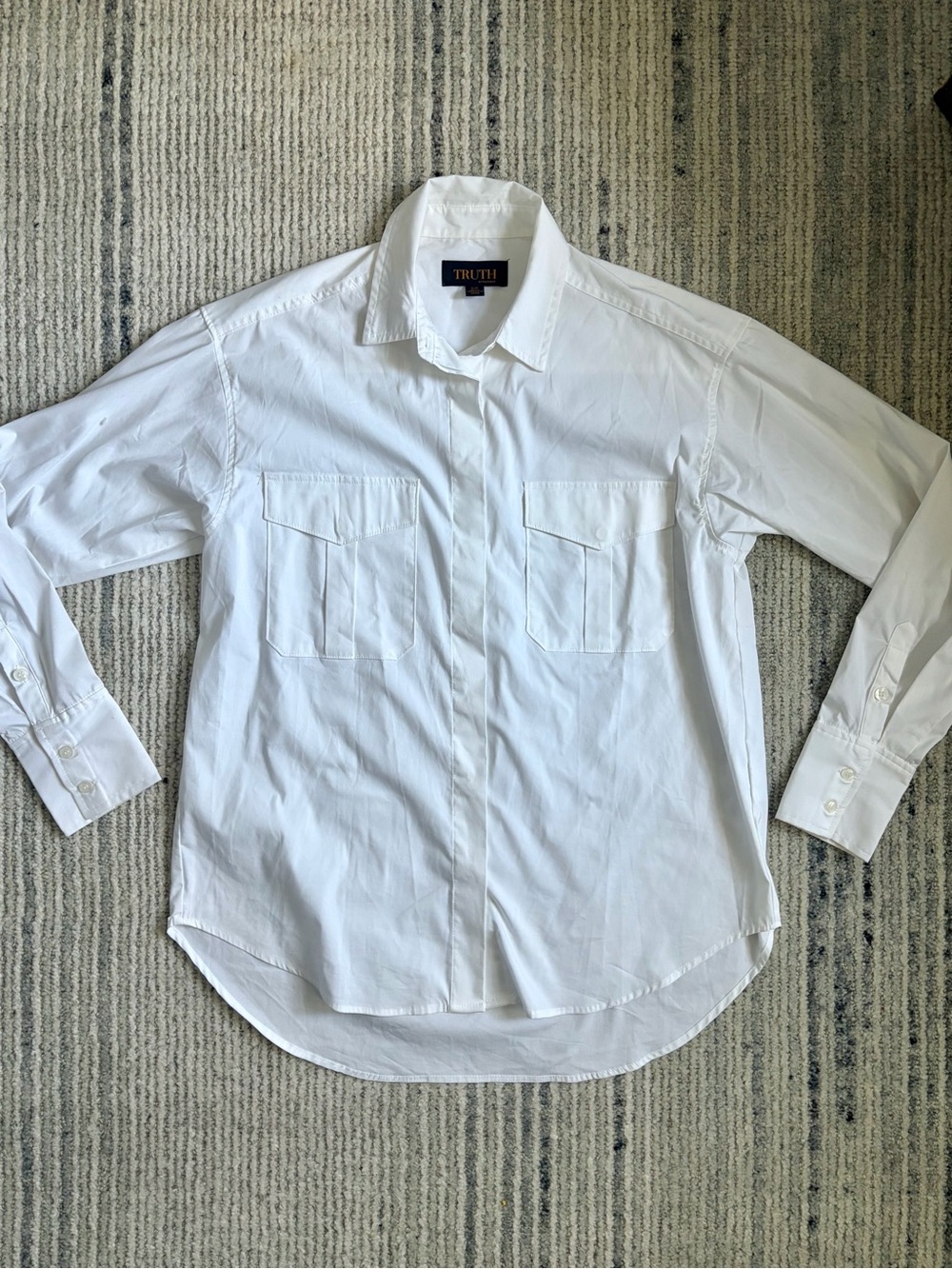 Truth White Button-Down Utility Shirt Size S